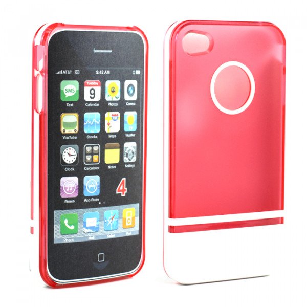 Wholesale iPhone 4 4S Two Tone Case (RedWhite)